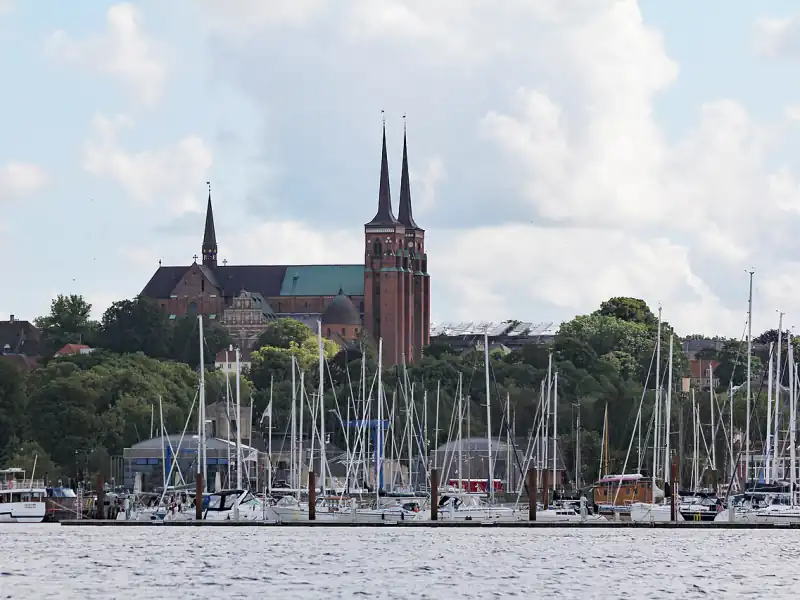 Roskilde Cathedral from harbour – Roskilde
